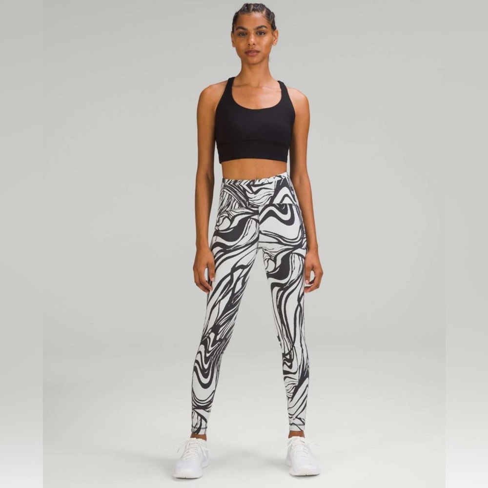 lululemon Swift Speed High Rise Tight Monochrome Swirl Jaquard Luxtreme Leggings